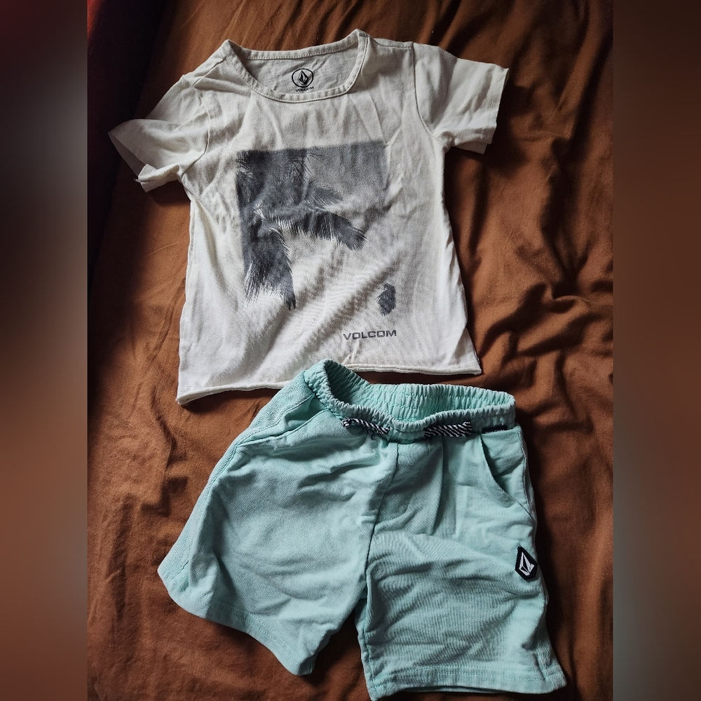 Volcom Kids Matching Set - White and Mint